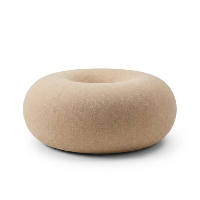 Donut Lounge Pouf – front view of the sand ring-shaped pouf